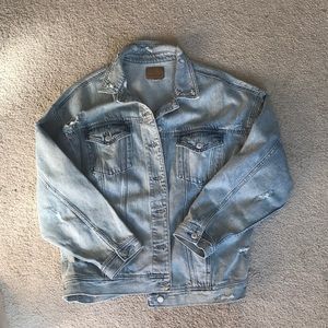Distressed jean jacket